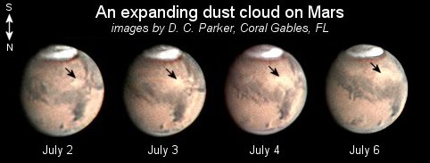 Mars sandstormar fångade härom året av Donal Parker med en 16-tumsreflektor.