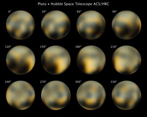 Pluto i närbild - enligt Hubble Space Telescope. Klicka på bilden för att få upp den i storlek.