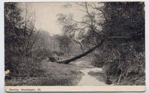 Vykort med ravinen i Waukgan, omkring 1900. Här formades en sf-författare...