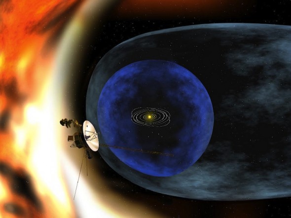 Voyager-sonderna befinner sig i solsystemets ytterkant. Ill: NASA/JPL