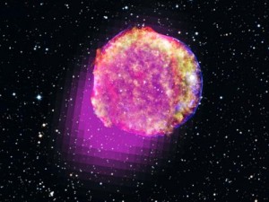 Violett kulör markerar gamma. Foto: NASA/FERMI