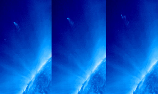 Märkliga kometvridnignar. Foto: NASA/STEREO B