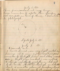 Exempel på solpionjären George E Hales egna solfläcksstudier, 1890-talet