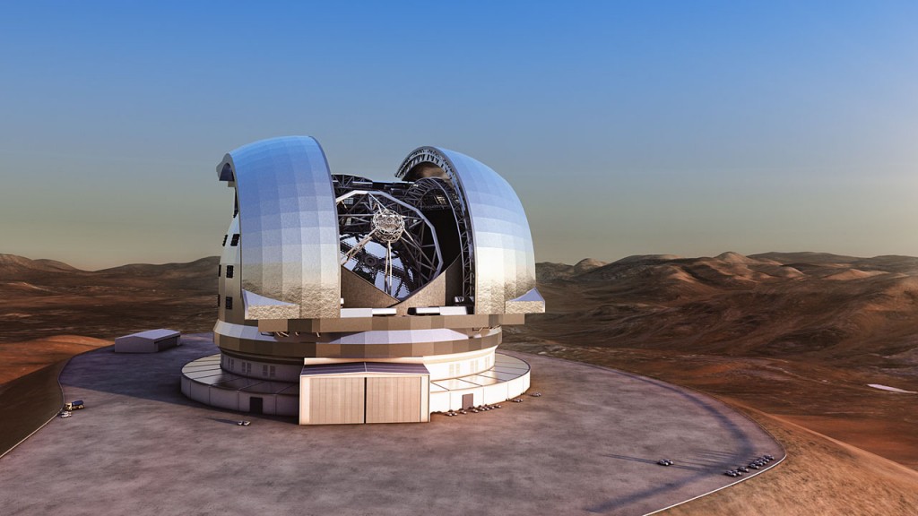 E-ELT på skissbordet. Kolla astronomernas tjänstebilar... Ill: ESO