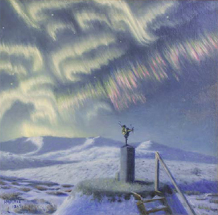 Nordlys over Island. Ill: Harald Moltke, 1899