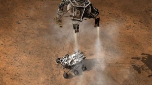 .. för att efter sju minuters dramatik och hokuspokus landsätta Curiosity. Ill: NASA