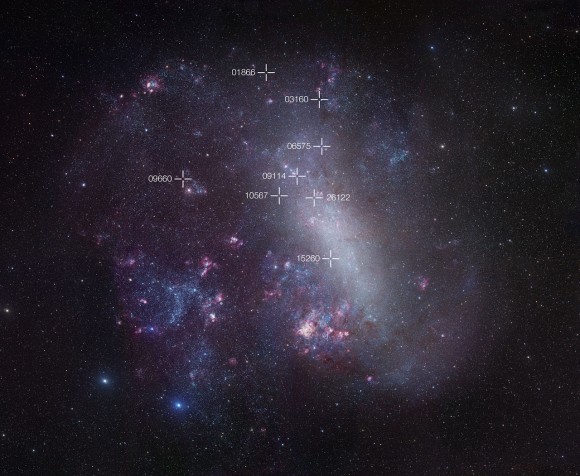 Här är förmörkelsevartiablerna som hjälpt forskningen framåt. Foto: ESO/R. Gendler