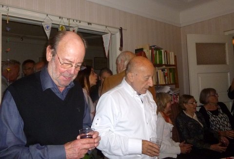Teaterlegenderna, astronomiintreserade Arne Strömgren och Rolf Hepp. Foto: Hanne Lundström