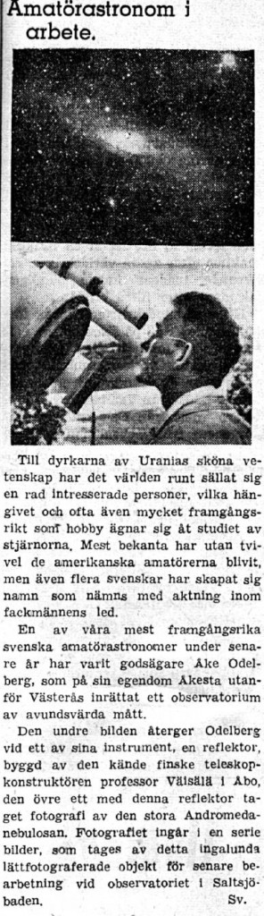 Tidningsartikel om Åke Odelberg