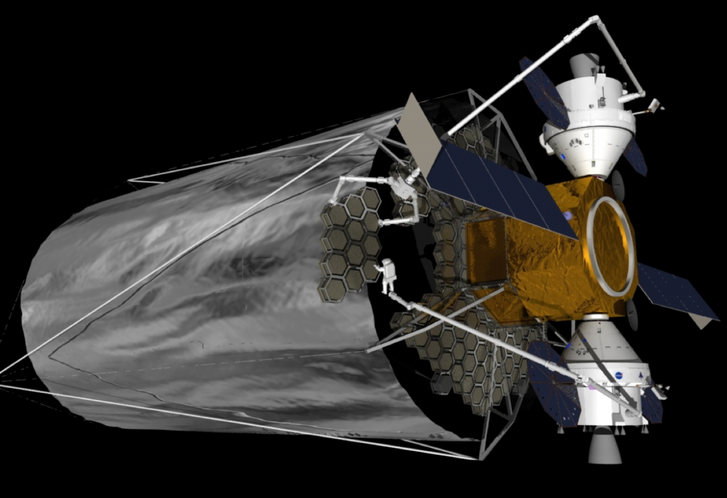 En skiss på 20-metersbjässen. Jfr astronauten i bilden. Bildkälla: Credit: NASA/STScI