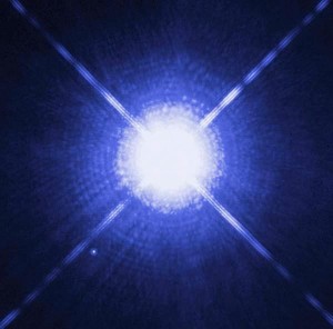 Typisk vit dvärg - SiriusB. Foto: ESA/NASA/HST