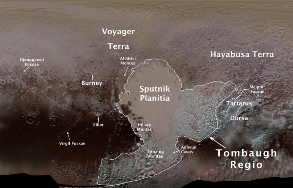Names of surface features on Pluto