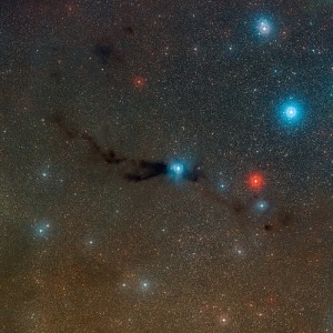 Wide-field view of the Lupus 3 dark cloud and associated hot you