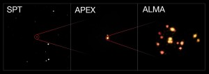 Images of a galaxy protocluster from SPT, APEX and ALMA