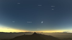 Artist’s impression of the 2019 eclipse viewed from La Silla (
