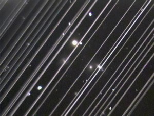 Trails made by Starlink satellites