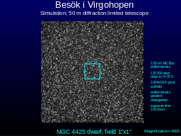 Visiting  Virgo  cluster Simulation; 50 m diffraction limited telescope